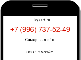 Информация о номере телефона +7 (996) 737-52-49: регион, оператор