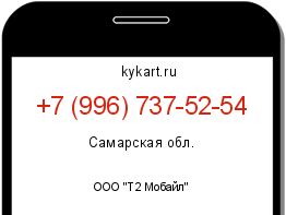Информация о номере телефона +7 (996) 737-52-54: регион, оператор