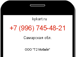 Информация о номере телефона +7 (996) 745-48-21: регион, оператор