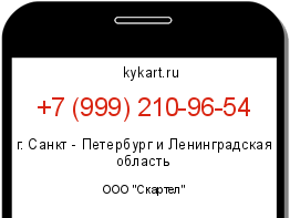 Информация о номере телефона +7 (999) 210-96-54: регион, оператор