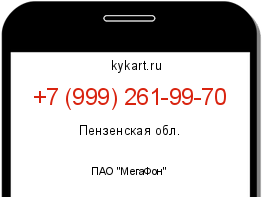 Информация о номере телефона +7 (999) 261-99-70: регион, оператор