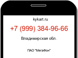 Информация о номере телефона +7 (999) 384-96-66: регион, оператор