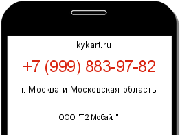 Информация о номере телефона +7 (999) 883-97-82: регион, оператор