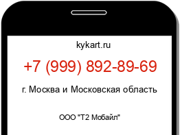 Информация о номере телефона +7 (999) 892-89-69: регион, оператор