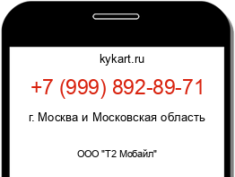 Информация о номере телефона +7 (999) 892-89-71: регион, оператор