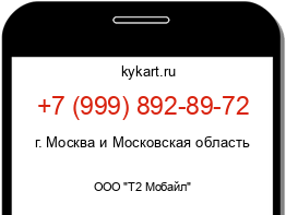 Информация о номере телефона +7 (999) 892-89-72: регион, оператор