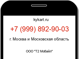 Информация о номере телефона +7 (999) 892-90-03: регион, оператор