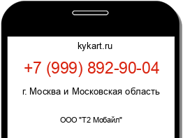 Информация о номере телефона +7 (999) 892-90-04: регион, оператор