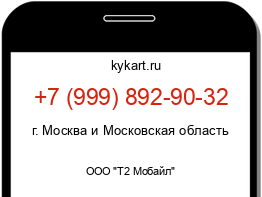 Информация о номере телефона +7 (999) 892-90-32: регион, оператор