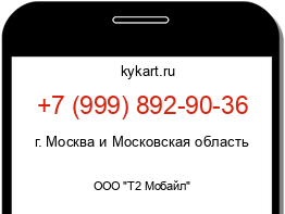 Информация о номере телефона +7 (999) 892-90-36: регион, оператор