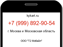 Информация о номере телефона +7 (999) 892-90-54: регион, оператор