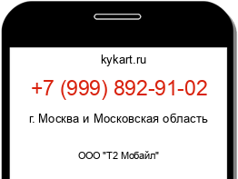 Информация о номере телефона +7 (999) 892-91-02: регион, оператор