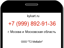 Информация о номере телефона +7 (999) 892-91-36: регион, оператор