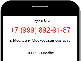 Информация о номере телефона +7 (999) 892-91-87: регион, оператор