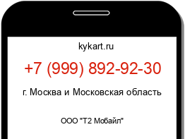 Информация о номере телефона +7 (999) 892-92-30: регион, оператор