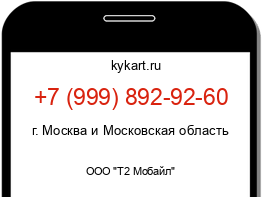 Информация о номере телефона +7 (999) 892-92-60: регион, оператор