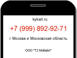 Информация о номере телефона +7 (999) 892-92-71: регион, оператор