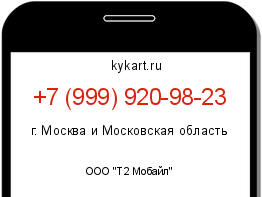 Информация о номере телефона +7 (999) 920-98-23: регион, оператор