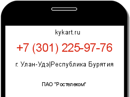 Информация о номере телефона +7 (301) 225-97-76: регион, оператор