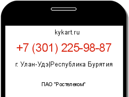 Информация о номере телефона +7 (301) 225-98-87: регион, оператор