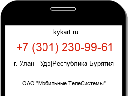 Информация о номере телефона +7 (301) 230-99-61: регион, оператор