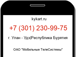Информация о номере телефона +7 (301) 230-99-75: регион, оператор