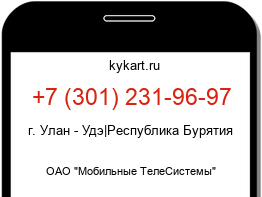Информация о номере телефона +7 (301) 231-96-97: регион, оператор