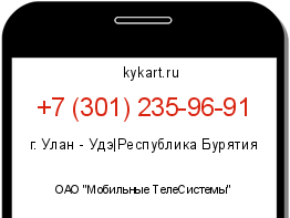 Информация о номере телефона +7 (301) 235-96-91: регион, оператор