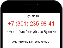 Информация о номере телефона +7 (301) 235-98-41: регион, оператор