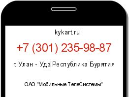 Информация о номере телефона +7 (301) 235-98-87: регион, оператор