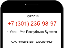 Информация о номере телефона +7 (301) 235-98-97: регион, оператор