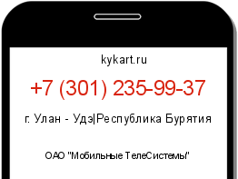 Информация о номере телефона +7 (301) 235-99-37: регион, оператор