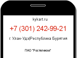 Информация о номере телефона +7 (301) 242-99-21: регион, оператор