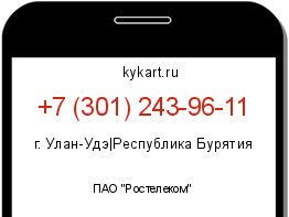 Информация о номере телефона +7 (301) 243-96-11: регион, оператор