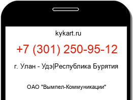 Информация о номере телефона +7 (301) 250-95-12: регион, оператор