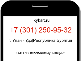 Информация о номере телефона +7 (301) 250-95-32: регион, оператор