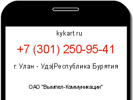 Информация о номере телефона +7 (301) 250-95-41: регион, оператор
