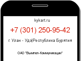 Информация о номере телефона +7 (301) 250-95-42: регион, оператор