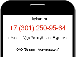 Информация о номере телефона +7 (301) 250-95-64: регион, оператор