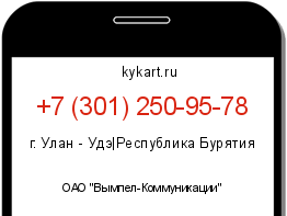 Информация о номере телефона +7 (301) 250-95-78: регион, оператор