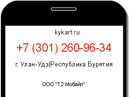 Информация о номере телефона +7 (301) 260-96-34: регион, оператор
