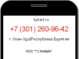 Информация о номере телефона +7 (301) 260-96-42: регион, оператор