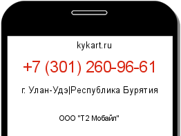 Информация о номере телефона +7 (301) 260-96-61: регион, оператор