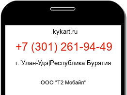 Информация о номере телефона +7 (301) 261-94-49: регион, оператор