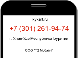 Информация о номере телефона +7 (301) 261-94-74: регион, оператор