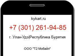 Информация о номере телефона +7 (301) 261-94-85: регион, оператор