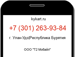 Информация о номере телефона +7 (301) 263-93-84: регион, оператор