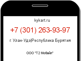 Информация о номере телефона +7 (301) 263-93-97: регион, оператор