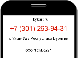 Информация о номере телефона +7 (301) 263-94-31: регион, оператор
