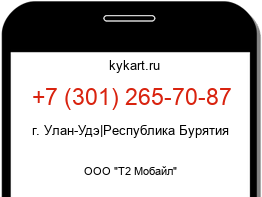 Информация о номере телефона +7 (301) 265-70-87: регион, оператор